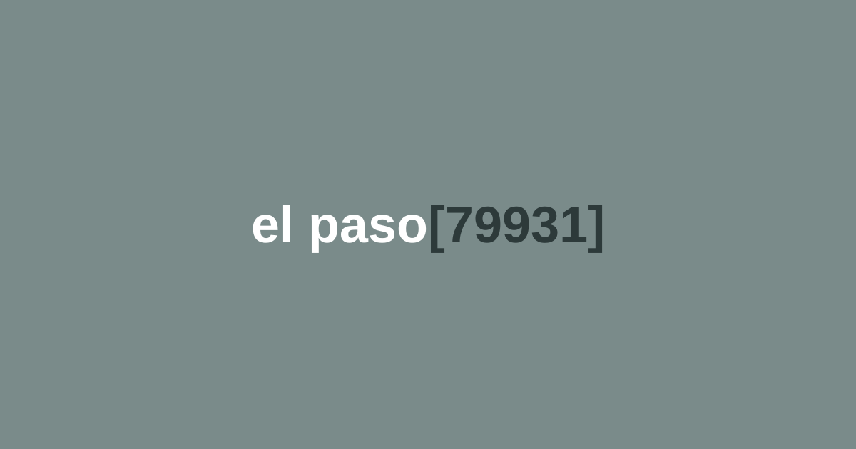 El Paso, TX: ZIP 79931
