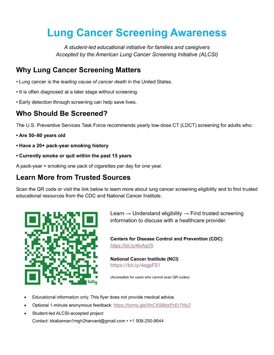 Lung Cancer Screening Awareness – Educational Resource - Boston, MA